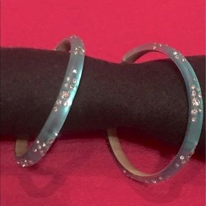 Saks 5th Avenue NEW 2in hoop acrylic with Swarovski Crystals